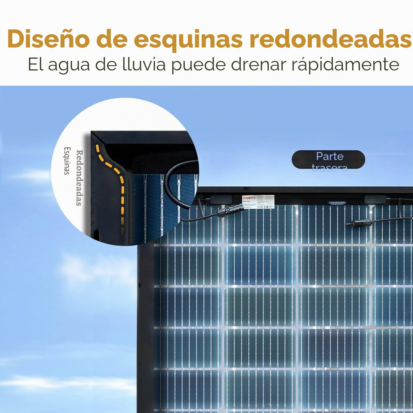 enjoy solar® Módulo Solar Monocristalino Bifacial 150W 12V, celdas de 182mm – ideal para placa de balcón, caseta de jardín, cocheras, tejados de garaje
