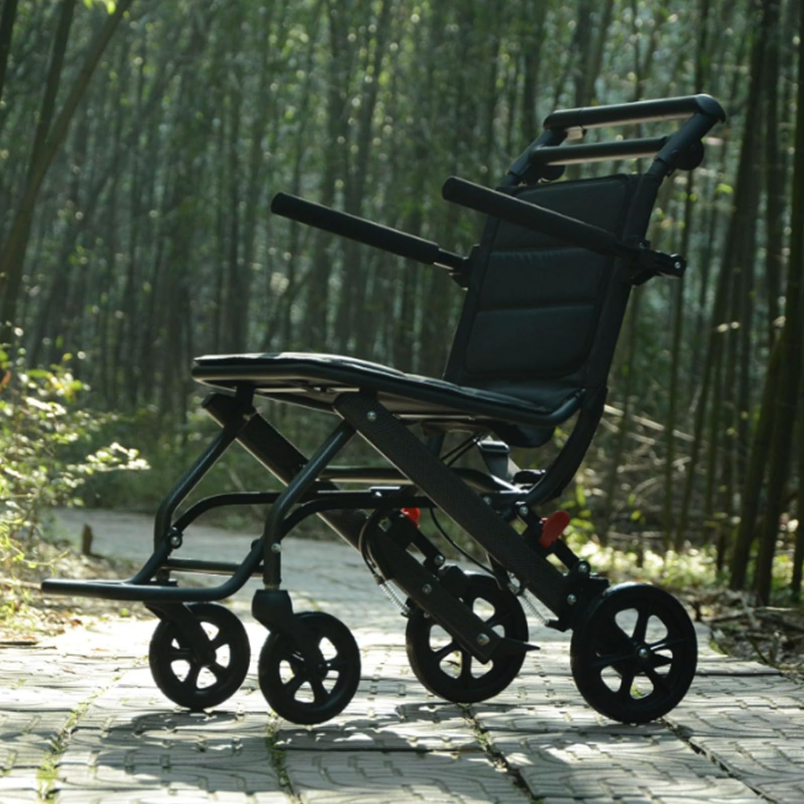 Silla De Ruedas Plegable Portátil Ultraligera, Peso De Solo 7 Kg, Silla De Viaje De Transporte Ligera, Soporta 100 Kg, Silla De Ruedas De Aluminio para Adultos Y Personas Mayores