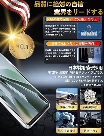 ZTE Libero 5G IV Glass Film + A302ZT Camera Film Asahi Glass Made in Japan Libero 5G IV Fingerprint Authentication Compatible ZTE nubia Ivy Film Hardness 9H Impact Resistant Scratch Prevention