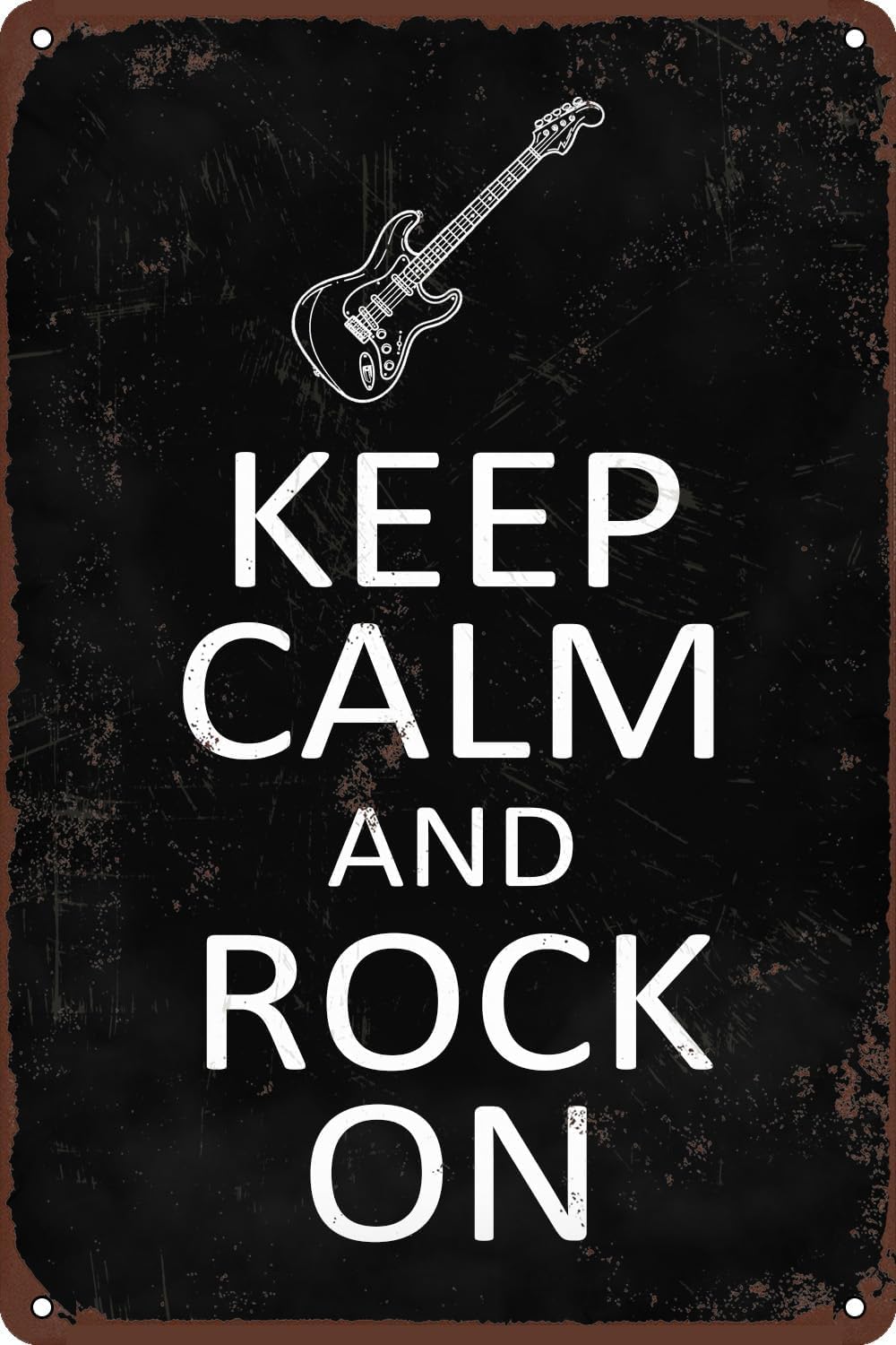 SMAZDFXX Keep Calm And Rock on Metal Tin Sign, Accessories Wall Decor Poster for Bars Restaurants Cafes Pubs Home Indoor Outdoor Men Women 8"x12"