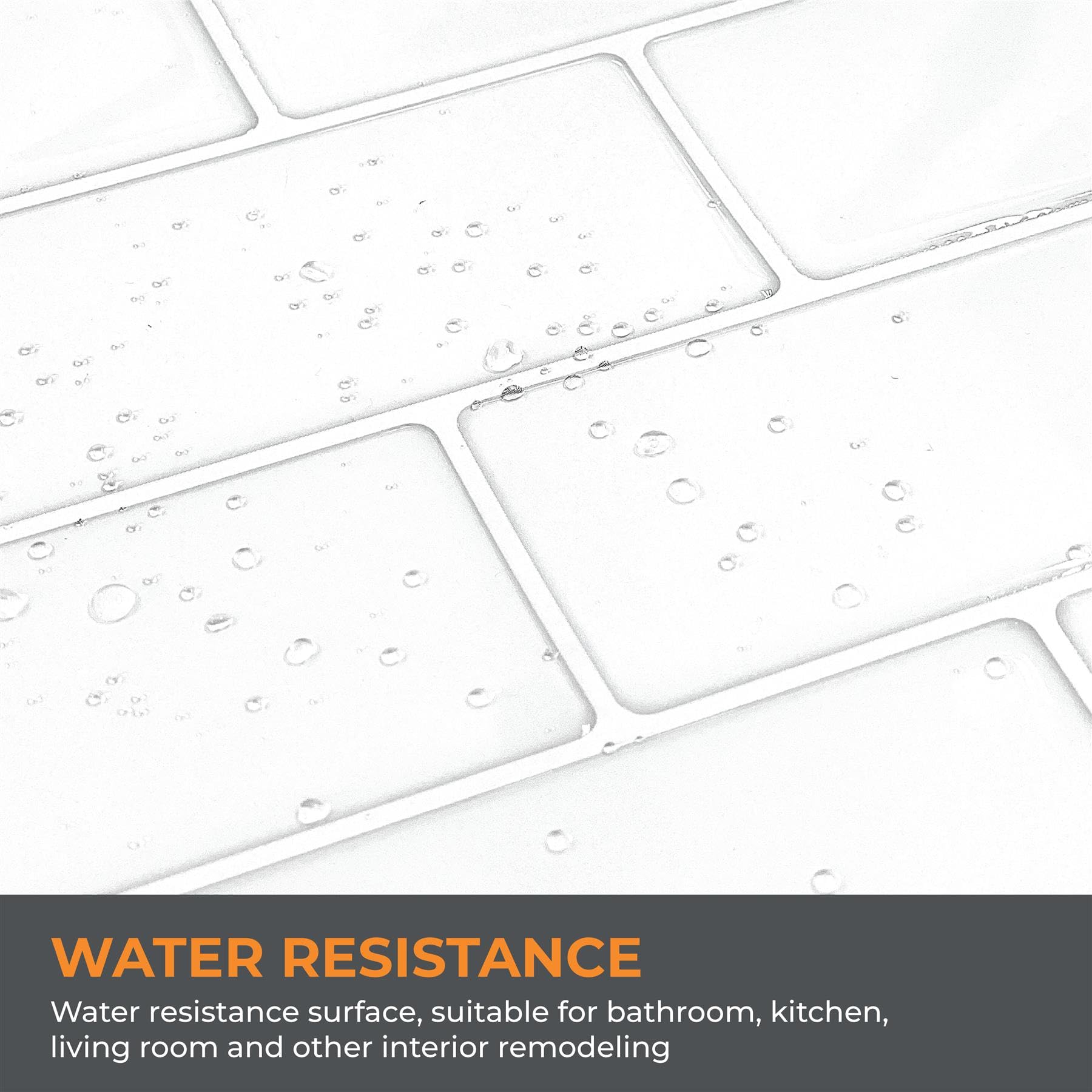 WALPLUS 3D Tile Stickers Peel and Stick Backsplash Splashback Decals Tile Transfer for Kitchen Bathroom Living Room Waterproof - Image 4