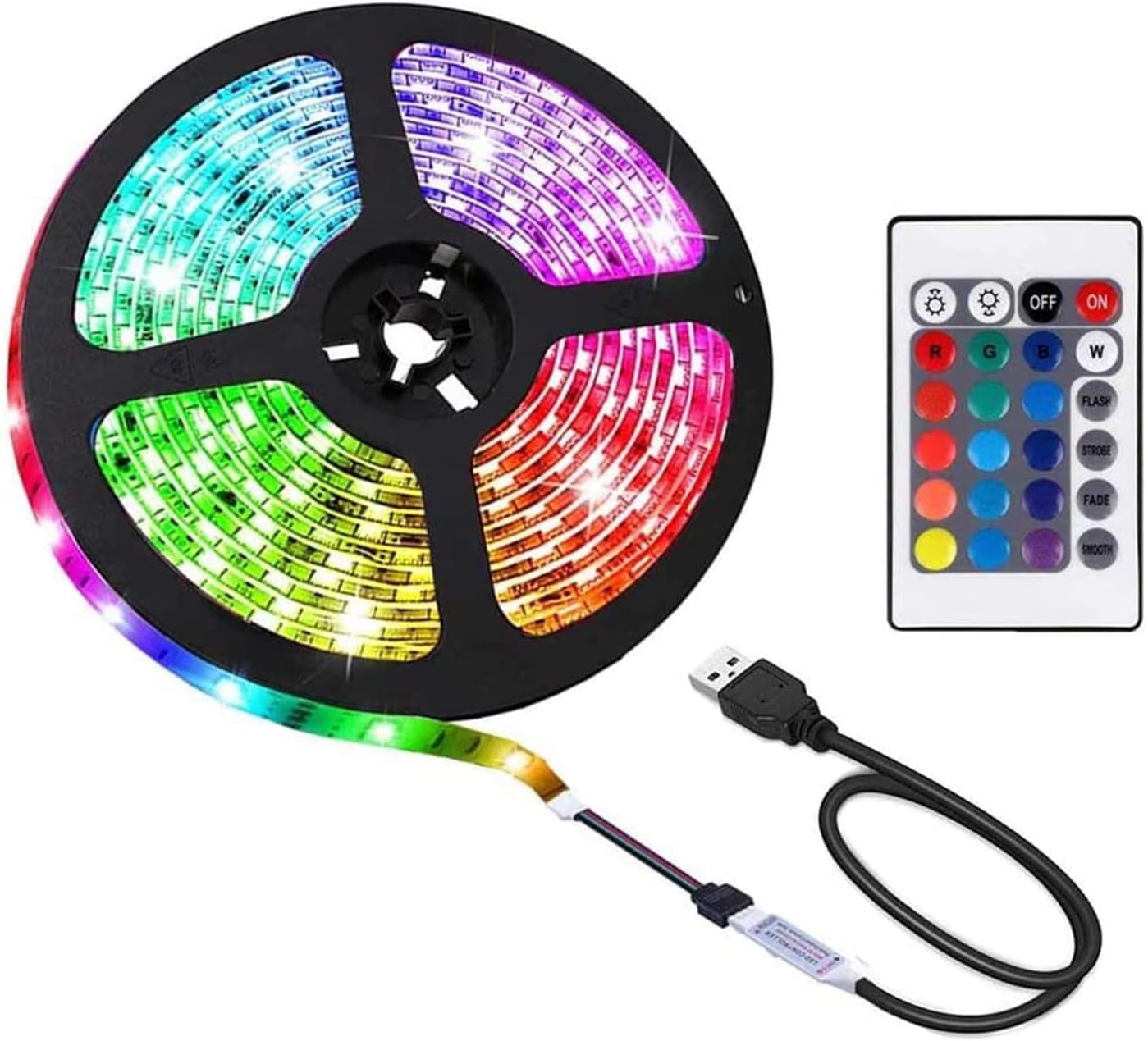 ECASA™ LED RGB Lights for TV Led Backlight, 15 ft LED Strip Lights for 32-65inch TV Lights Behind, USB Powered TV Led Backlight with Remote Control,TV Led Backlight Kit for Flat Screen TV PC