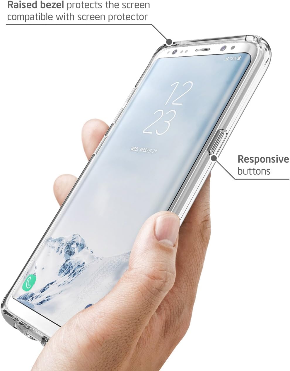 i-Blason Galaxy S8 Case, Scratch Resistant Clear Halo Series Samsung Galaxy S8 Hybrid Bumper Case Cover 2017 Release (Clear)