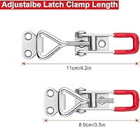 Vista 4 de AKOLAFE Paquete de 8 abrazaderas de pestillo de palanca de alta resistencia con capacidad de 360 libras, abrazadera de palanca ajustable