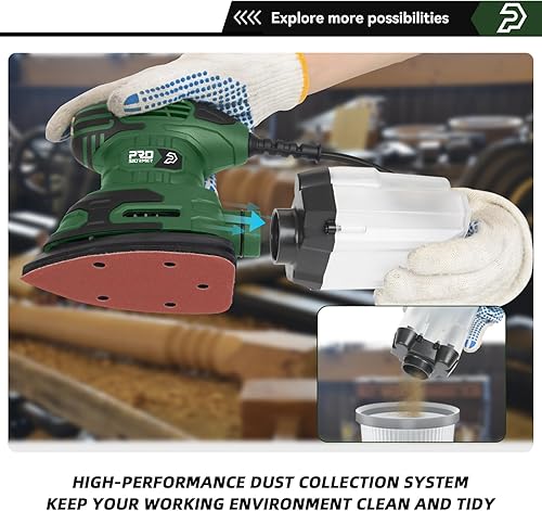 Miniatura 6 de Prostormer Lijadora de Detalles, Lijadora de Ratón de 13000 RPM, Lijadoras Eléctricas de Palma de 1.6A con 15 Piezas de Papel de Lijar, Caja de