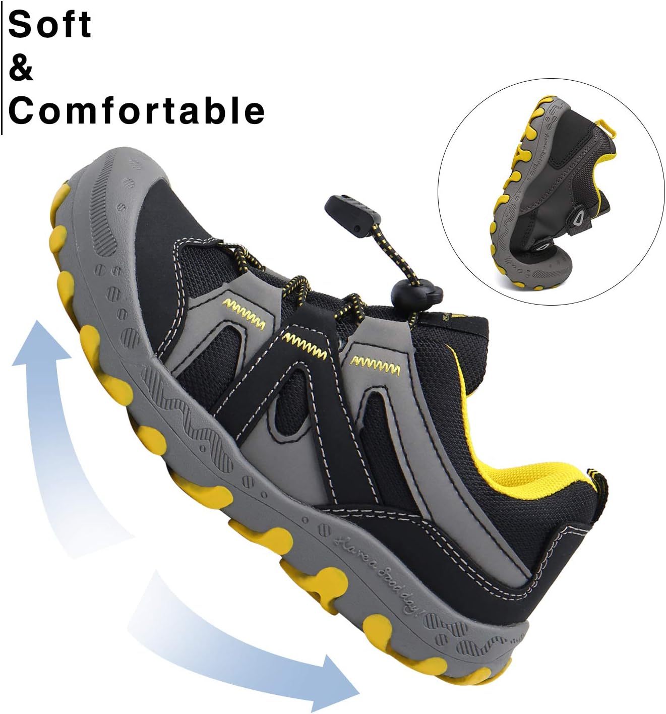Mishansha Kids Hiking Boots Toddler Girls Boys Hiking Shoes Water-Resistant Anti-Collision Non-Slip Athletic Outdoor Trekking Boots - Image 3