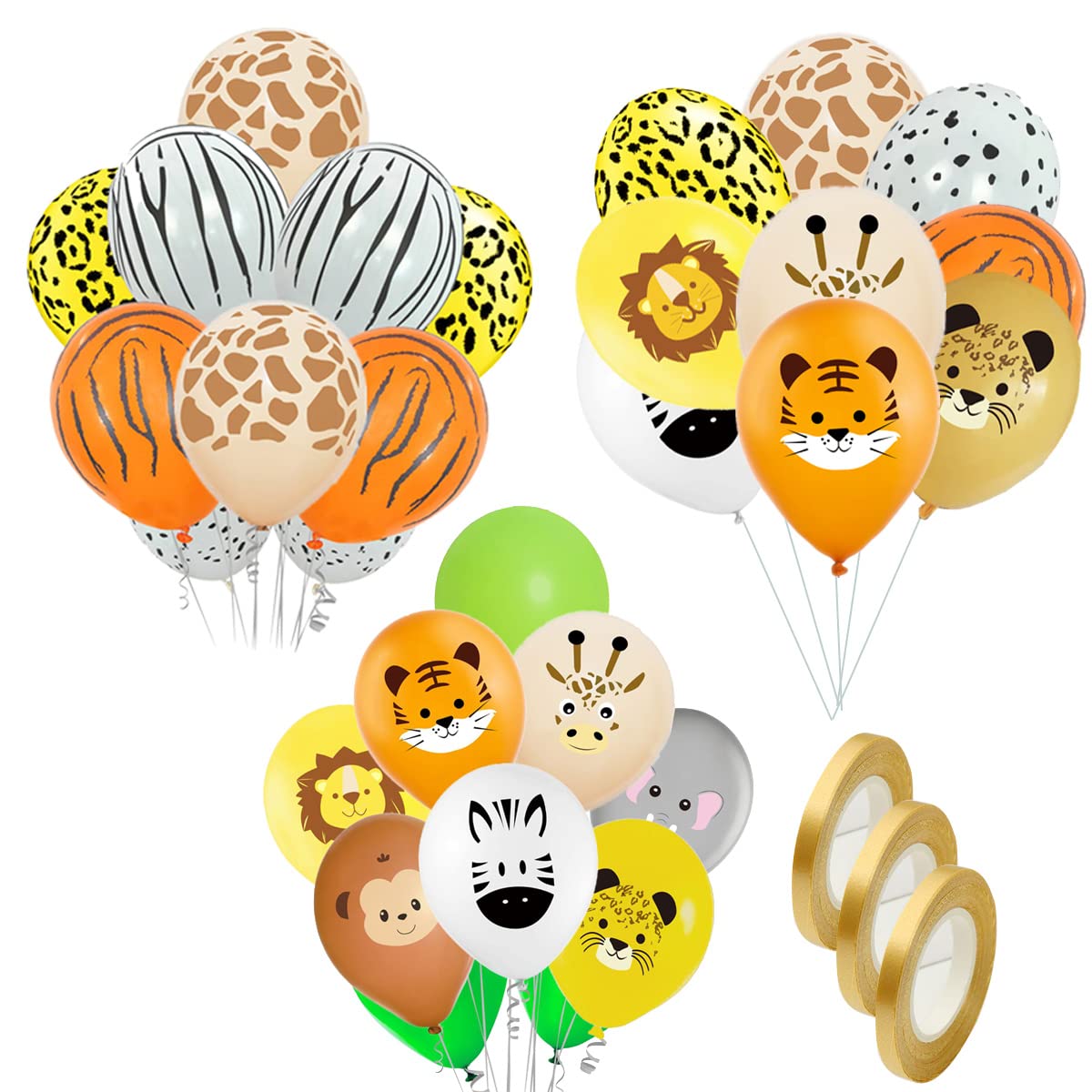 7 Stück Dschungel Geburtstag Dekoration Folienballon, Geburtstagsdeko