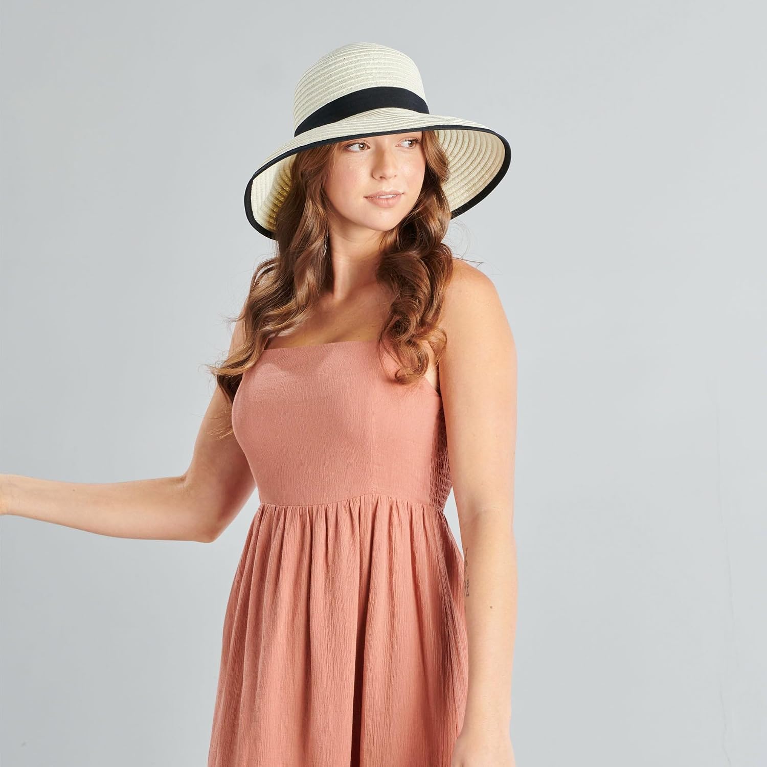 San Diego Hat Company Women's Sun Brim Bow At Back and Contrast Edging