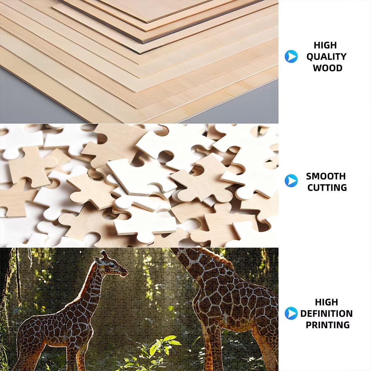Puzzle 1500 Piezas Adultos, Puzzle 1500 Piezas de Madera, Rompecabezas para Adultos Animal Patrón, Rompecabezas Desafiante para Toda la Familia, Regalos Originales para Mujer Hombre, Tema: Jirafa, U-2