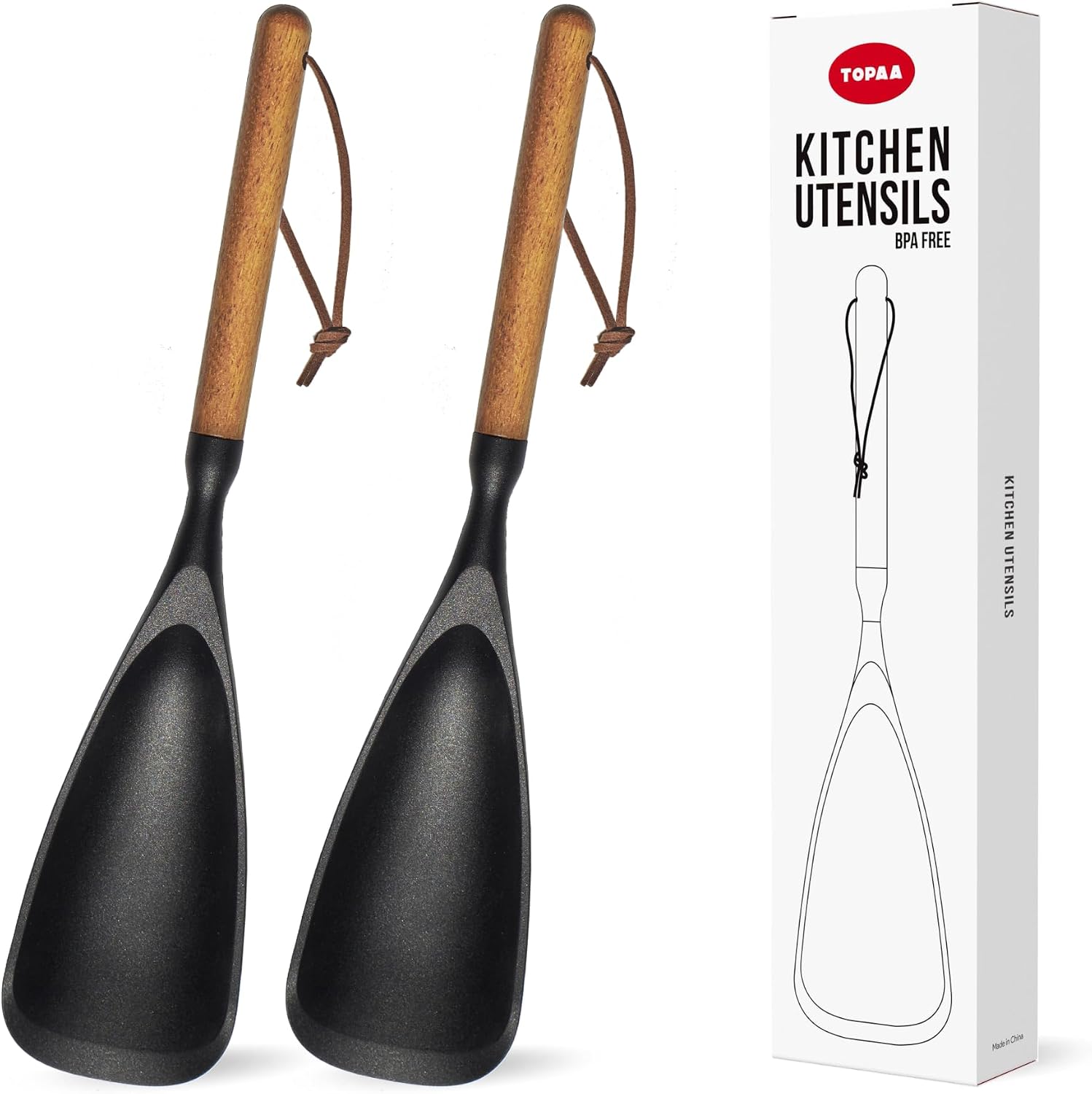 Silicone Cooking Spoon Spatula for Nonstick Cookware,Heat Resistant,12.4"