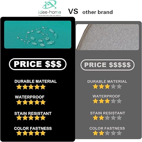 Miniatura 95 de idee-home Cojín de banco para exteriores impermeable, cojines de banco para muebles de exterior, almohadilla de asiento de repuesto para columpio