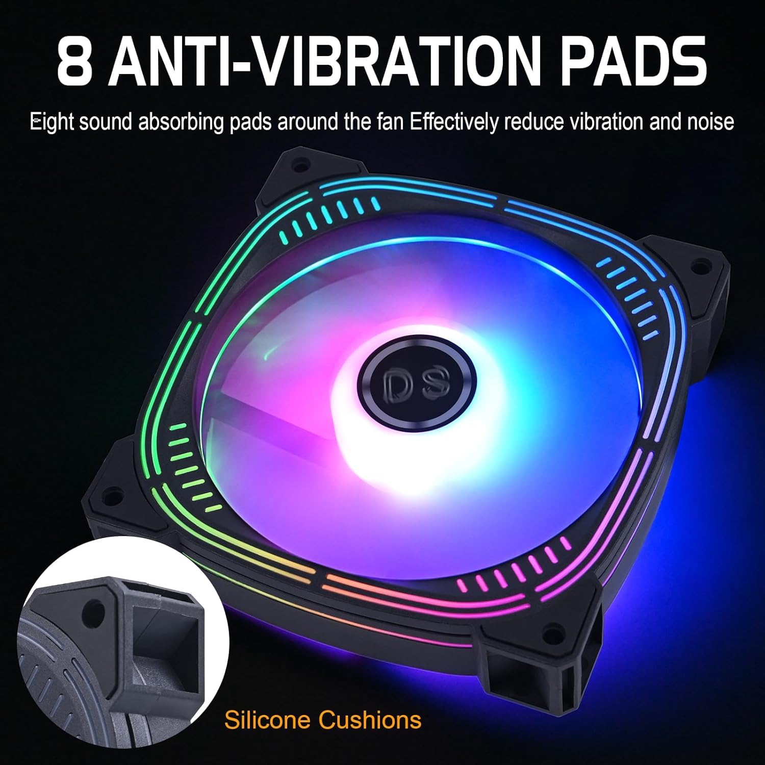 DS Rainbow LED RGB Lüfter mit Controller für PC-Gehäuse, CPU Kühler