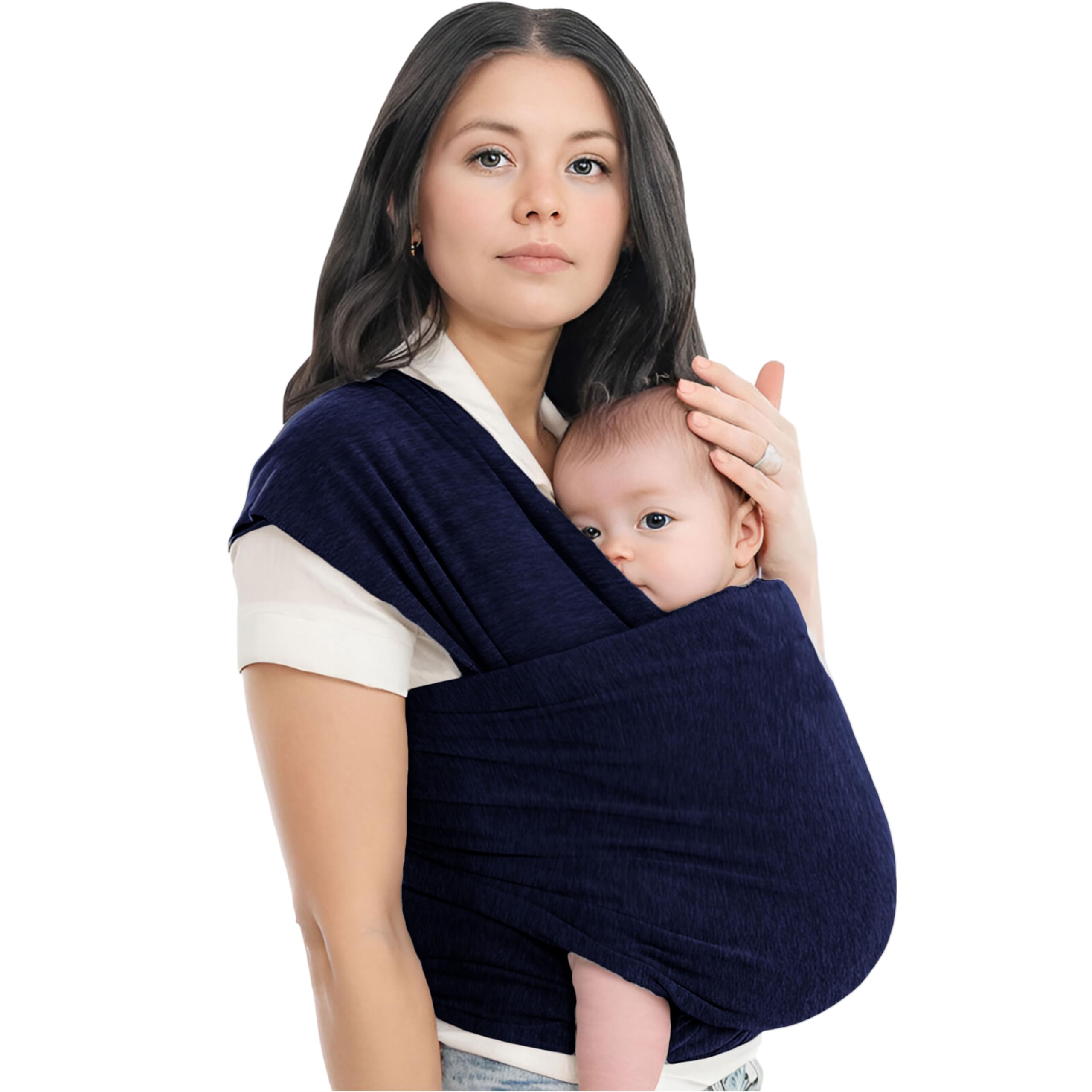 Bembika Adjustable Hands-Free Baby Sling Carrier Baby Wrapping Cloth for New Born with Comfortable Carrying Positions Lightweight & Travel Friendly Baby Wraping Cloth-(Blue)