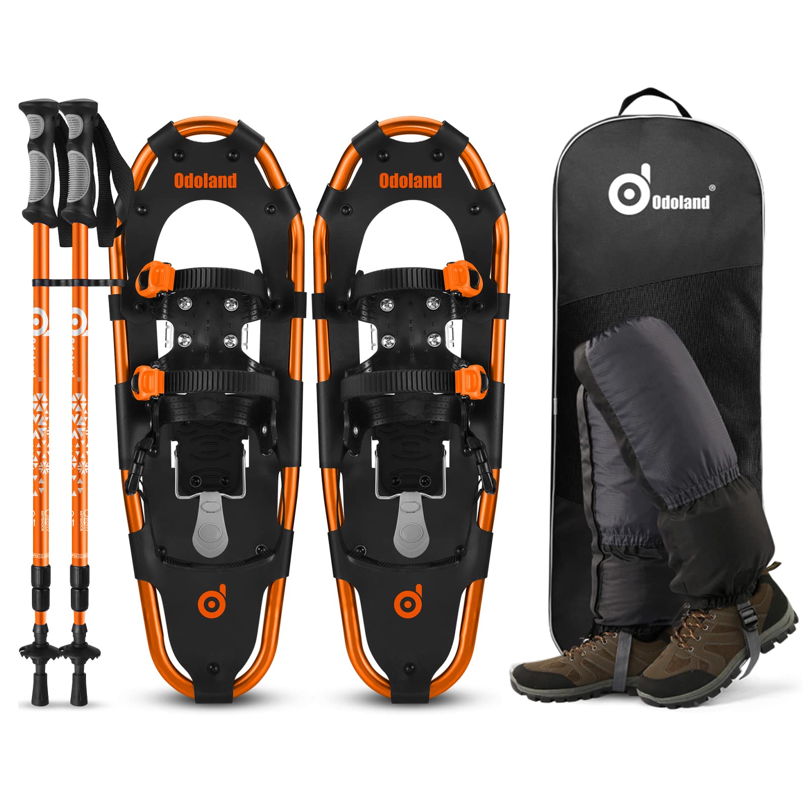 Odoland 4-in-1 Snowshoes for Men and Women with Trekking