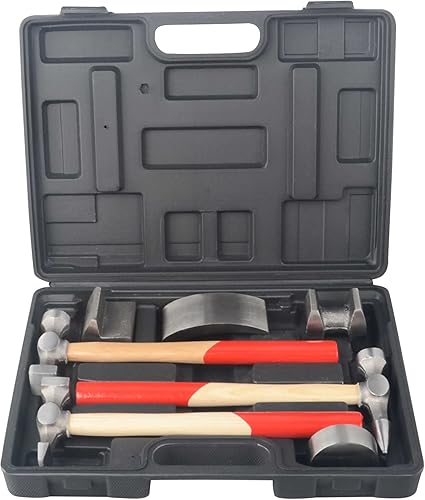DAYUAN Kit de batir de panel de artesanía automotriz de 7 piezas, martillo de golpe y juego de martillos para reparación de paneles de carrocería de