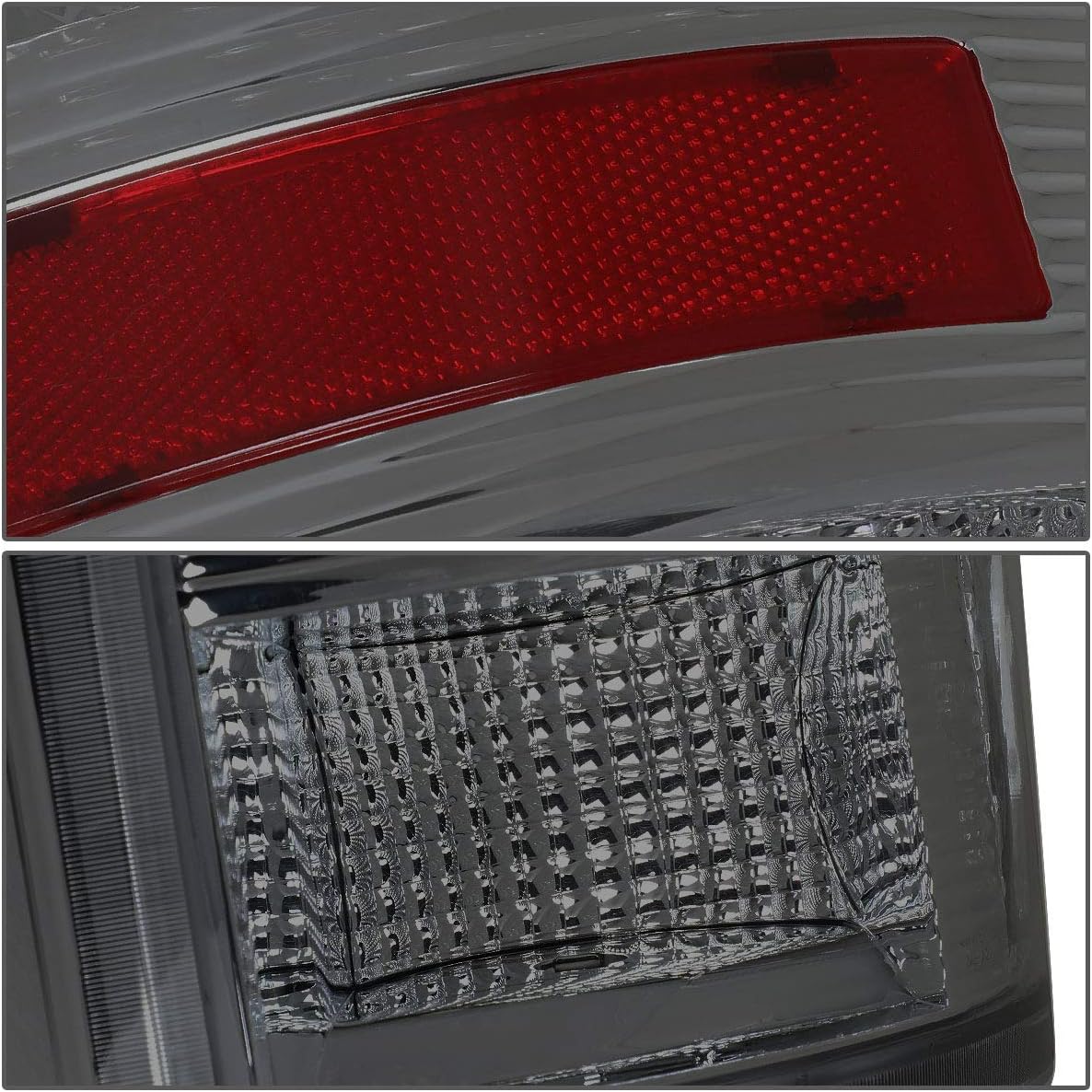 Auto Dynasty Full LED Tail Lights Compatible with 2009-2017 Dodge Ram 1500 2500 3500, Red 3D LED Bar Rear Brake Lamps Driver and Passenger Side, Chrome Housing Smoked Lens