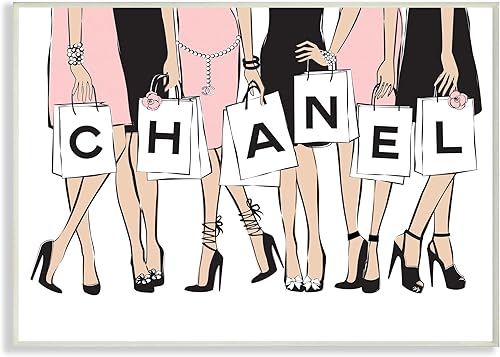 Stupell Industries Fashionista - Bolsas de compras elegantes con diseño de Martina Pavlova, placa de pared, 10 x 15 pulgadas, color rosa