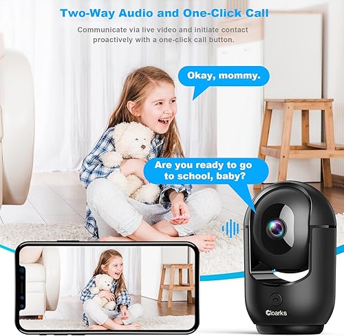 Miniatura 6 de Cámara de seguridad panorámicainclinable 2K, cámaras de interior WiFi para seguridad del hogar con detección de movimiento AI, cámara para