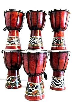 Amazon | Djembe ドラムボンゴ コンゴ アフリカンウッドドラム M