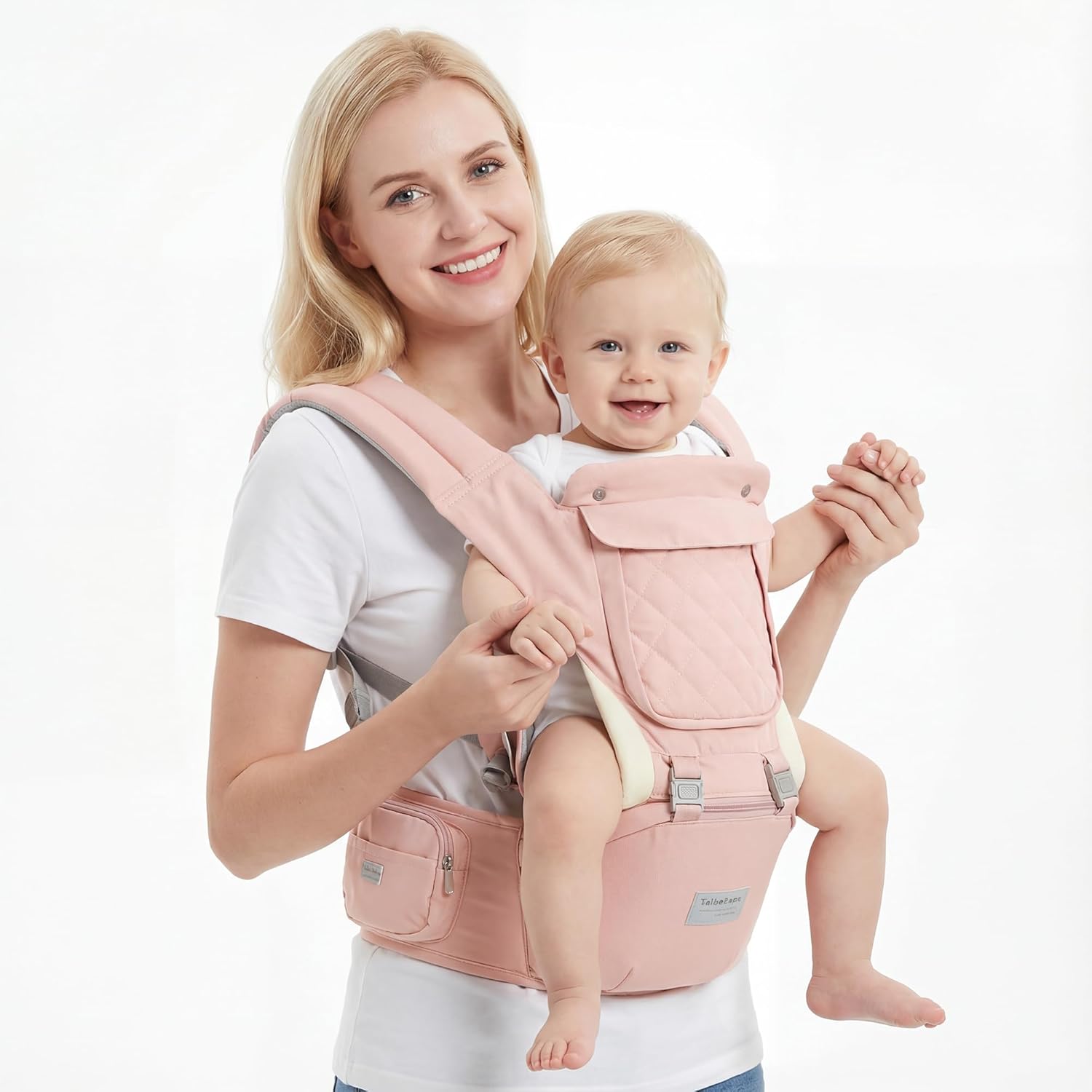 Baby Carrier, 6-in-1 Newborn to Toddler, Carrier with Hip Seat Lumbar Support 7-41 lbs, Adjustable Baby Holder Carrier for All Seasons & Positions