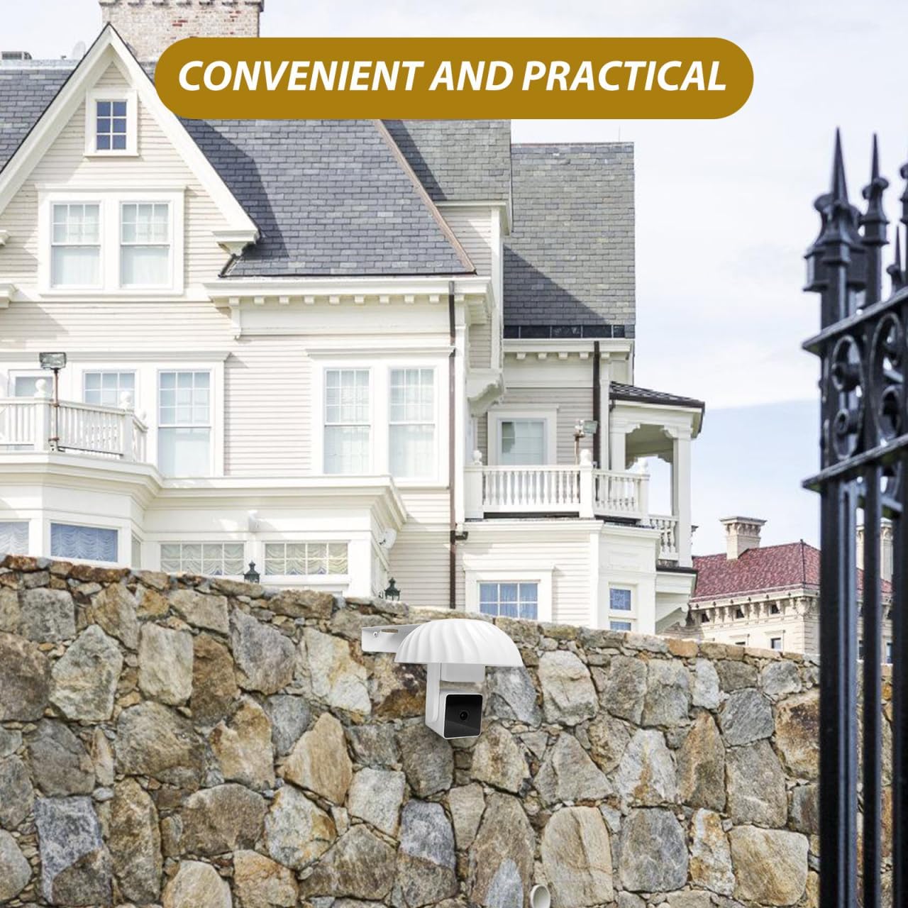 Mikikit Universal Outdoor Security Camera Rain Cover with Sunshade Hood Waterproof Dustproof Protective Shield for CCTV Cameras 10.43X6.10X1.96In Weatherproof Monitor