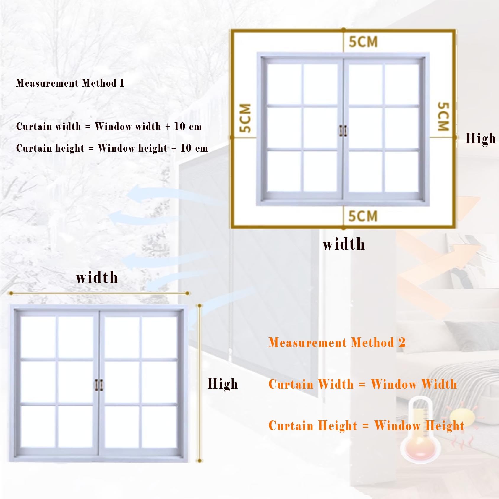Selbstklebende Fensterisolierungsset, Baumwoll vorhang Fenster Isolierung Gegen Kälte,Thermo Fensterabdeckung, Isolierfolie Fenster Winter,Wetterfeste für Schlafzimmer