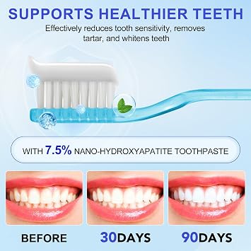 Nano Hydroxyapatite Toothpaste, Hydroxyapatite Toothpaste 7.5% for Enamel Protection and Tooth Strengthening, White Tooth Repair, Sensitive Teeth, Gentle Mint, Daily Use for Oral Health - 4.23oz