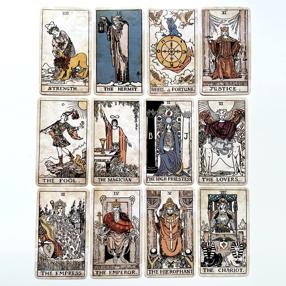 Vintage Rider Waite Tarotkarten Set – 78 Karten Auf Englisch, Mit Anleitung, Für Anfänger & Partys