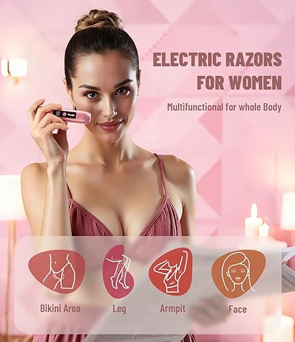 Miniatura 3 de Recortadora de bikini para mujer, maquinilla de afeitar eléctrica 2 en 1, afeitadora de pelo púbico, pantalla LED con IPX7 resistente al agua,