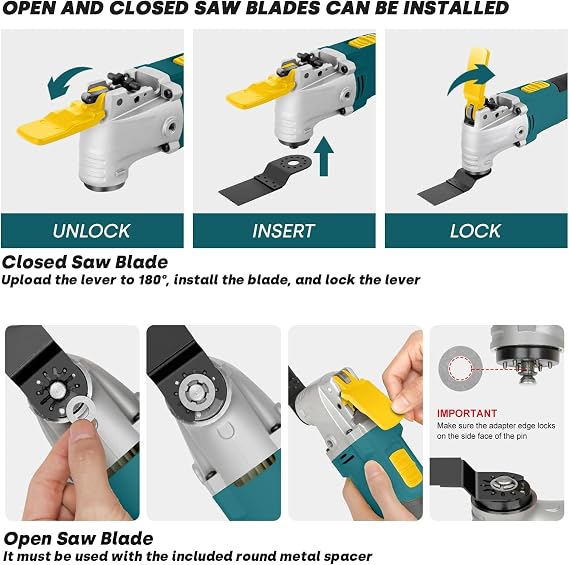 Enventor Multi Tool Saw, 2.5Amp Electric Oscillating Tool Kit Corded with 28pcs Saw Accessories, 6 Variable Speeds, 3 Oscillating Angle Oscillating Saw for Cutting, Scraping, Sanding