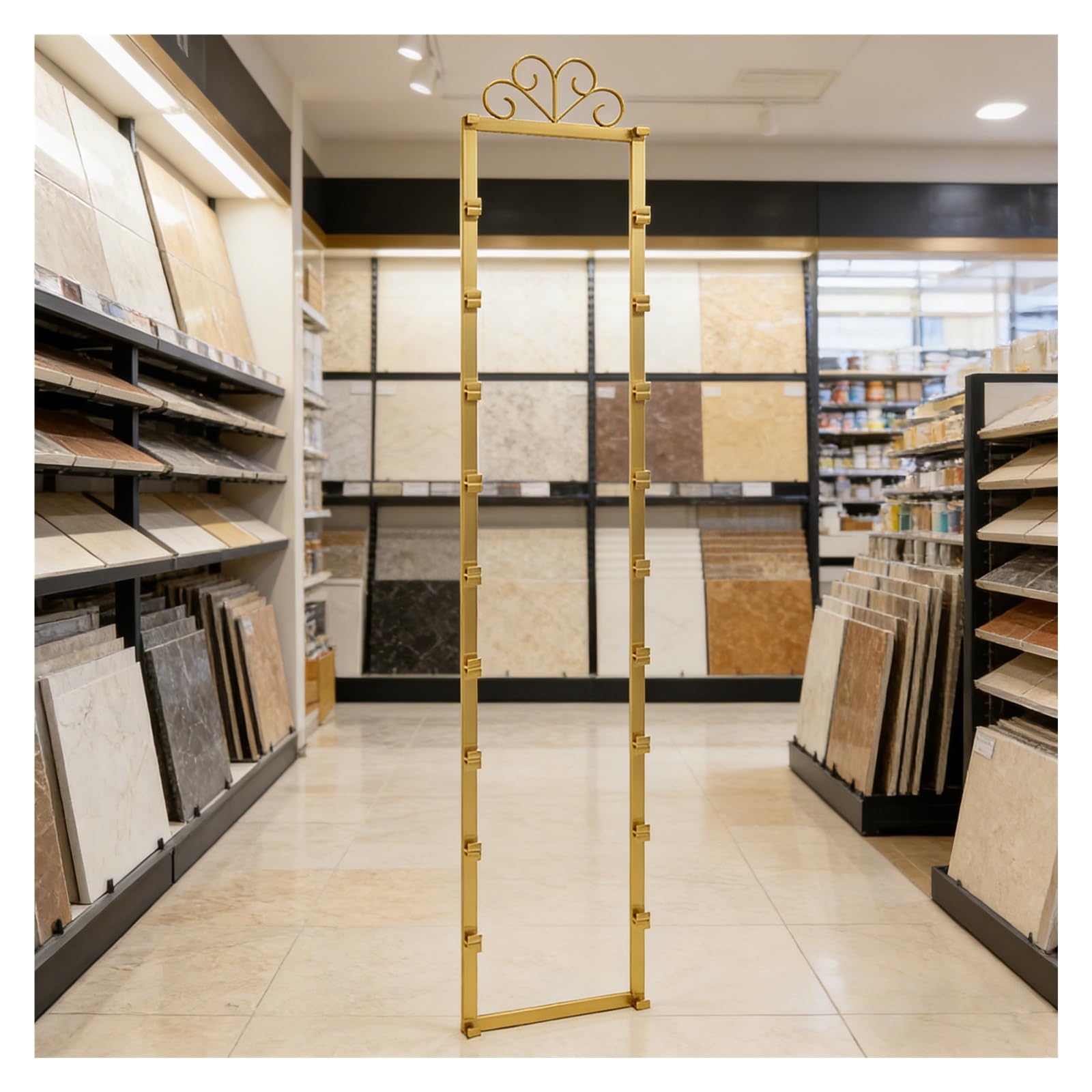 Présentoir carrelage mural bois étagère marbre commerce 10 13 18 fentes