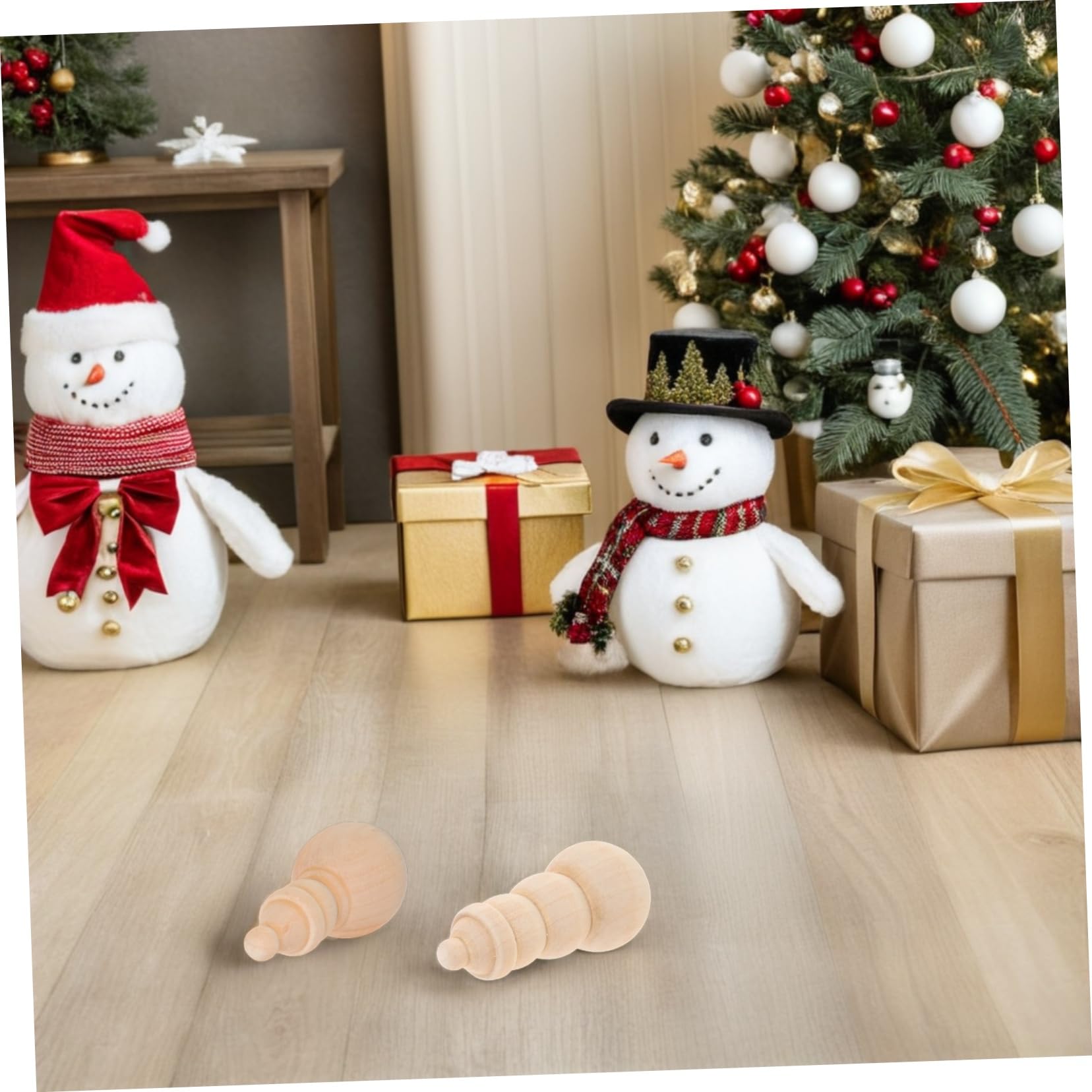 20 Piezas Figuras de Madera de Muñeco Pintar para Manualidades Navideñas Muñecos de Madera para Pintar Decoraciones DIY para Proyectos Artísticos