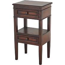 Deco 79 Wood Side End Accent Table 2 Drawers and 1 Shelf End Table, Side Table 16" x 12" x 29", Brown