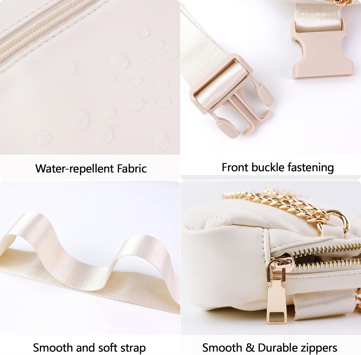 Belt Bag for Women,Luxury Chain Crossbody Bag Leather Fanny Pack,Mini Everywhere Crossbody Waist Bag Adjustable Strap,Small Travel Fashion Chest Bag - Image 3