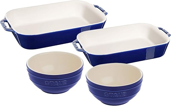 Staub Ceramic 4-pc Baking Dish Set - Dark Blue