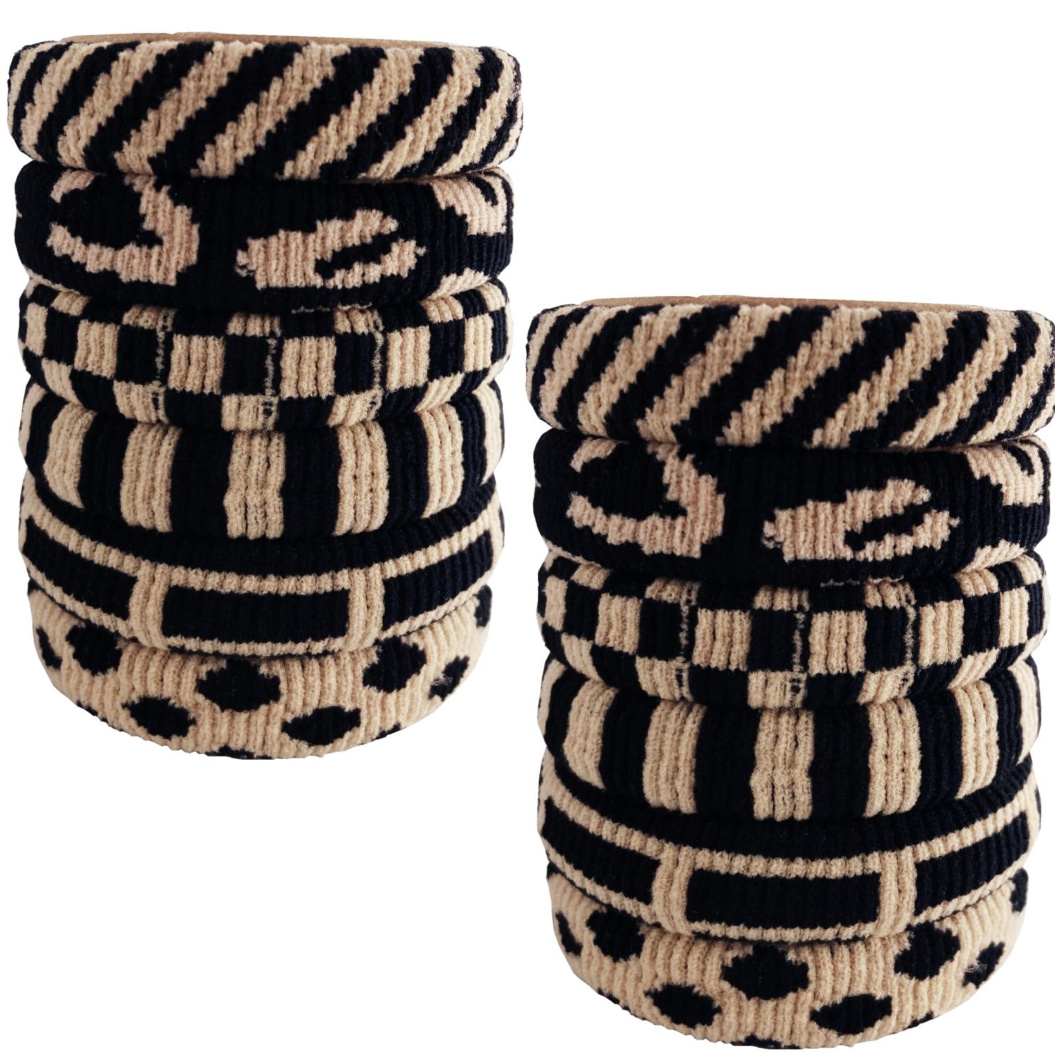 Large Stretch Thick Hair Ties - Seamless Ponytail Holders
