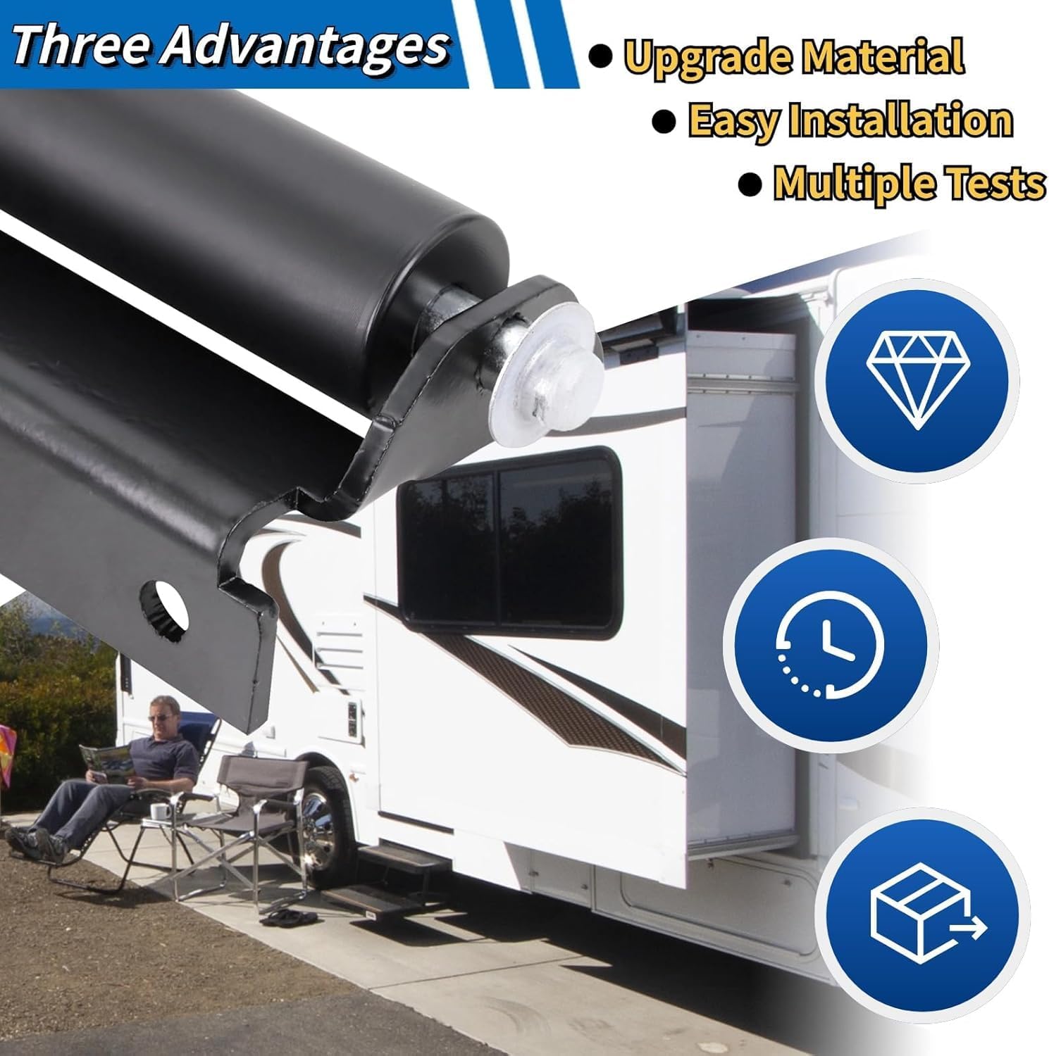 276288 RV Slide Out Roller Replacement, Solid Steel Plate J-36 Service Roller Compatible with Multiple Lippert Slide Out Systems (2 Pack)