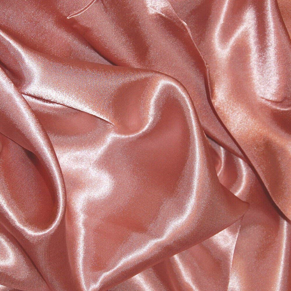EP 100% Polyester/Poly Silk Silky Satin Fabric, Dressmaking, Wedding, Prom - Dress Craft Fabric Material 58" - 150 cm Wide Sold in Pre - Cut Lengths (3 Meter, Dusky Pink (C))