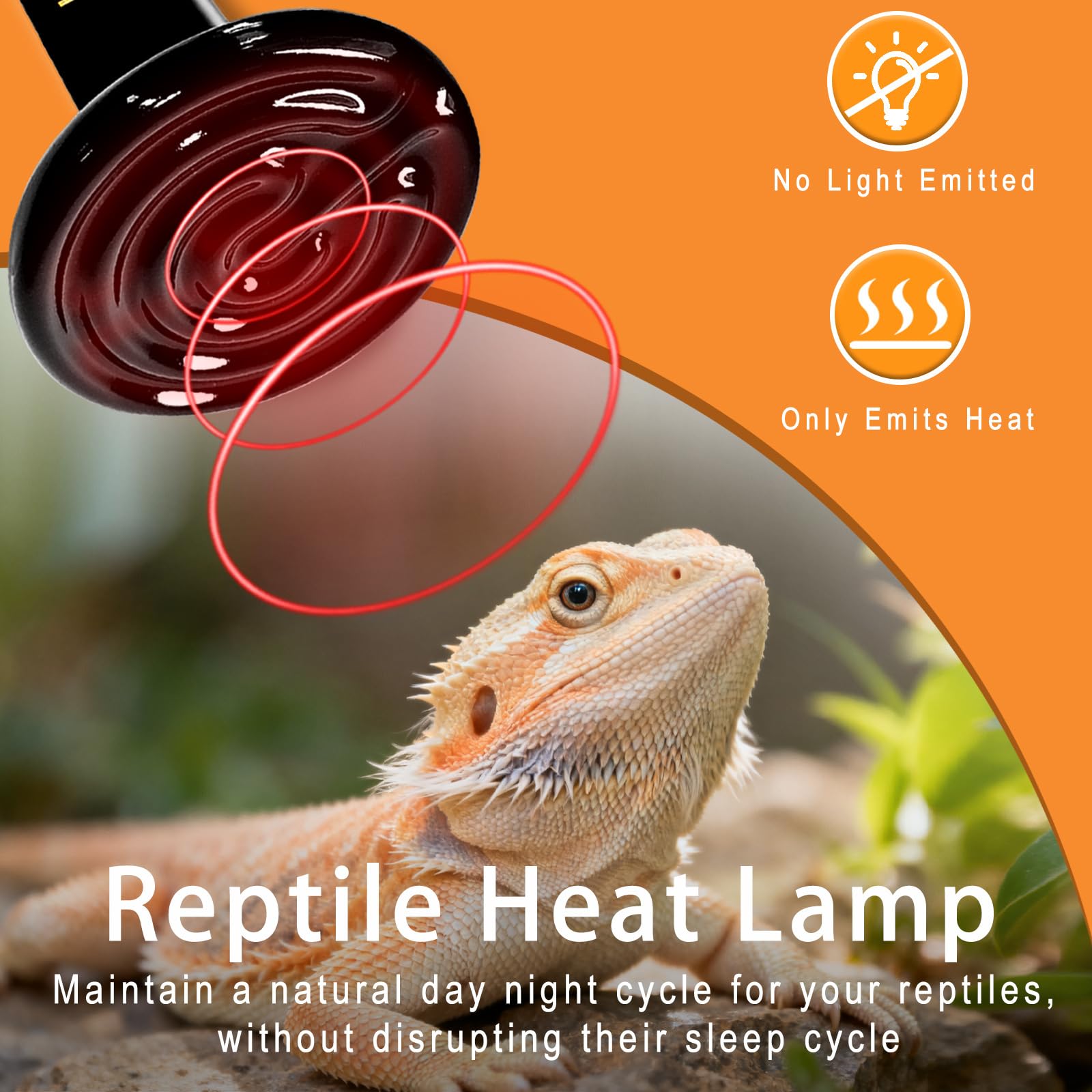 Ceramic Heat Emitter 2 Pack, 100W and 150W Reptile Heat Lamp, Heat Bulb for Lizards Bearded Dragons Snakes Turtles and Chickens - image 2