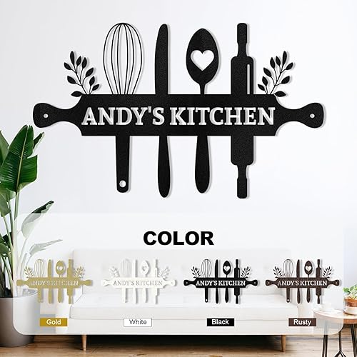 Miniatura 6 de Letrero de metal de cocina personalizado, letreros de cocina personalizados, decoración de pared de metal rústico, decoración de pared colgante