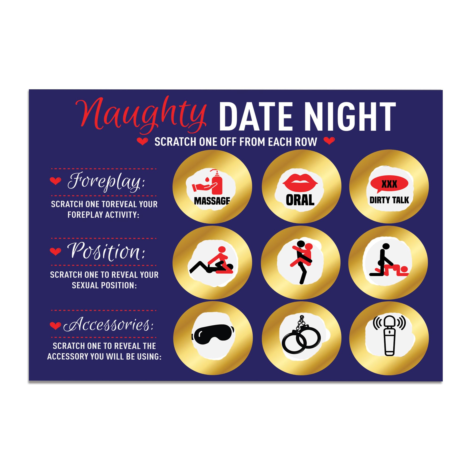 RED OCEAN Naughty Date Night Scratch Card | Rude Gift | Boyfriend Husband | Valentines Birthday Anniversary | Gifts For Couples | Gifts For Him Her | Girlfriend Wife