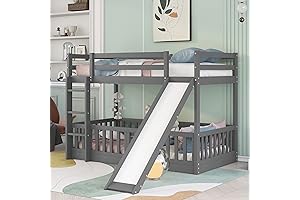 Floor Crib Bunk Bed with Slide