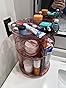 Jiavarry Rotating Makeup Organizer, DIY 8 Adjustable Layers 360 Spinning Skincare Organizers, Makeup Storage Carousel Tower with Brush Holder & Perfume Trays, Cosmetic Display Case for Vanity Bathroom