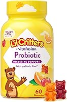 L’il Critters Probiotic Gummies for Kids: 1 Billion CFUs Digestive Support, Grape Cherry Orange, 60 Count