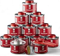 GasOne 2+ Hour Chafing Fuel Cans (Pack of 12) - Long-Lasting Diethylene Fuel with Wick & Opener for Buffets, Catering & Parties