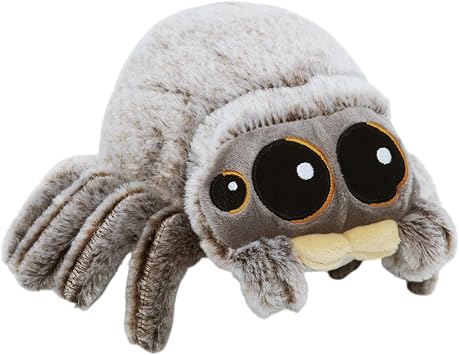 Spider Plush Toy, Big Eyes Soft Stuffed Spider, Cute Realistic Halloween Jumping Spider Plush for Adults on Christmas, Halloween, Birthdays 8.2 INCH a pack