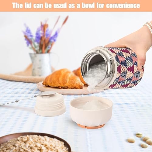 Miniatura 6 de Christmas Trees Strips Food Jar with Spoon Stainless Steel Vacuum Insulated Food Container 17 oz Food Flask for Adults