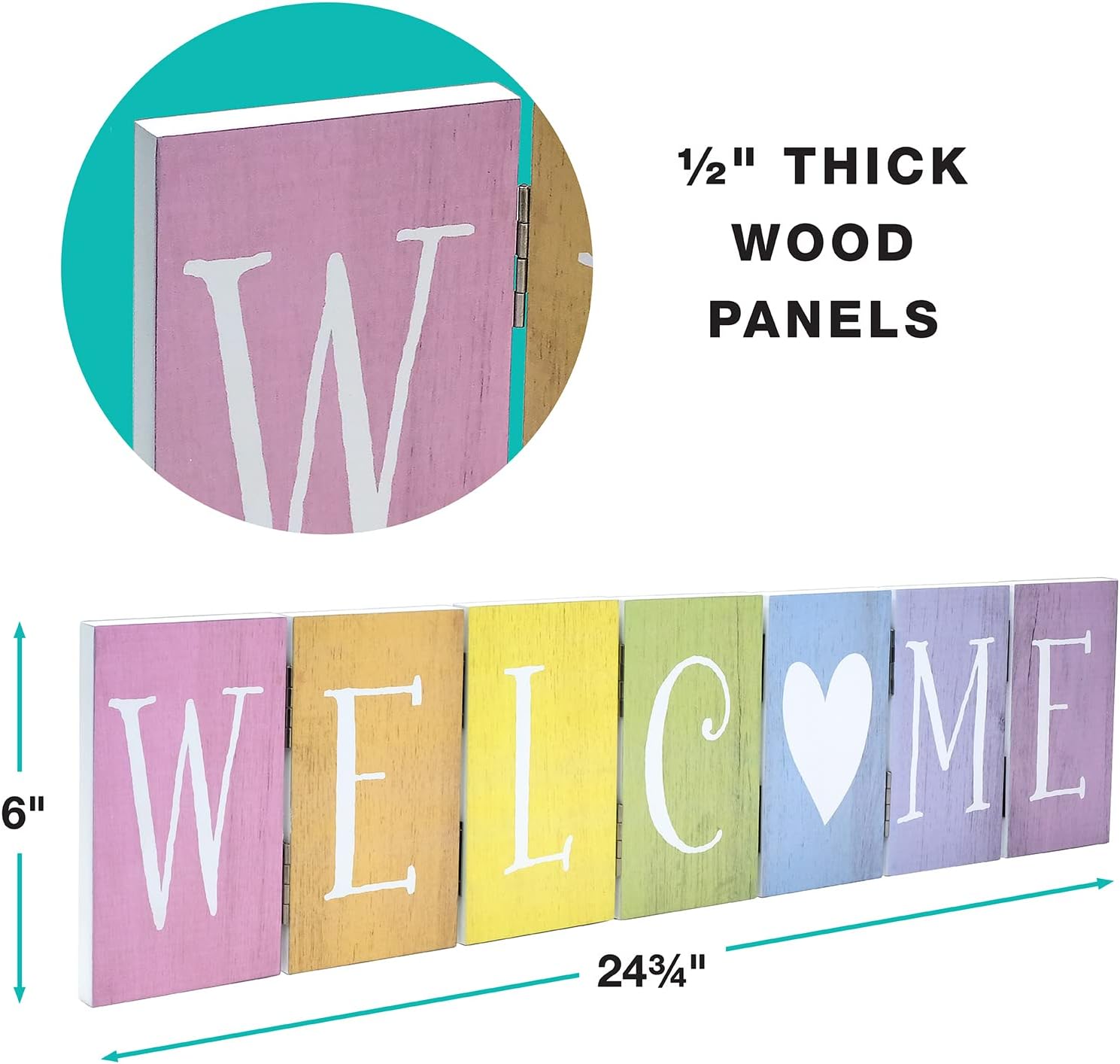 Pastel Hinged Accordion Sign - Welcome