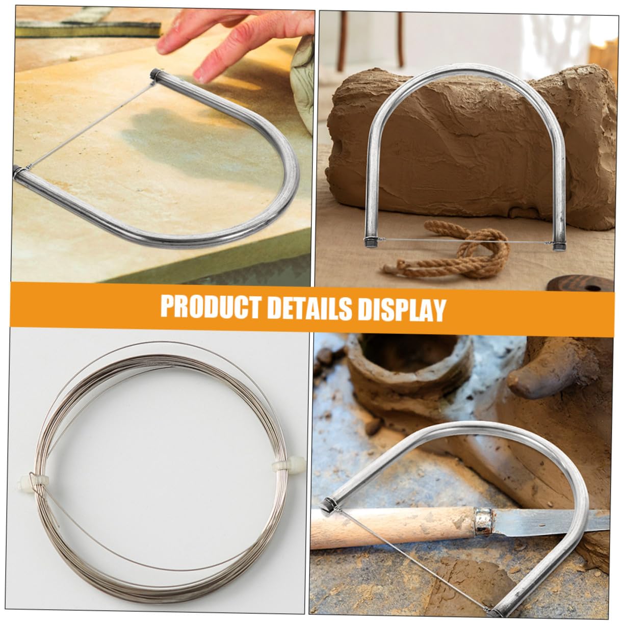 PartyKindom Outil de Coupe en Acier Inoxydable pour Sculpture et Argile, Design Léger et Finement Poli, Kit DIY Coupe-Boue pour Loisirs Créatifs et Poterie