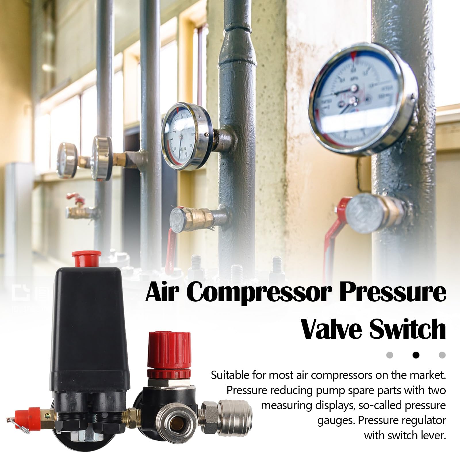Regulador de Presión, Compresor de Aire Interruptor de Presión Compresor Adecuado Para Aplicaciones Que Incluyen Automatización Pintura En Aerosol Herramientas Neumáticas